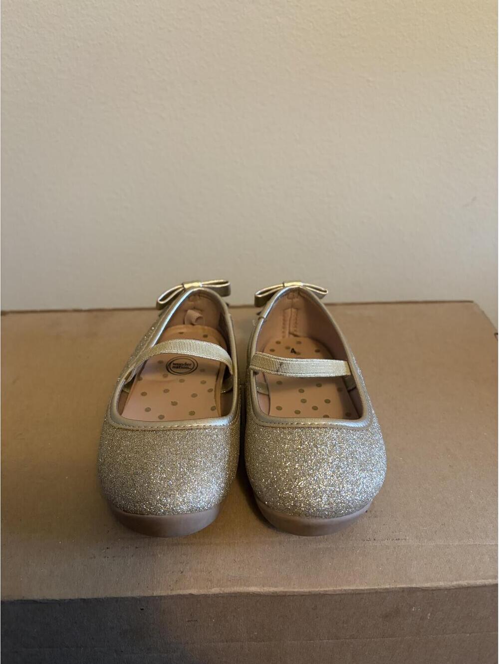 Gold Glitter Toddler Mary Jane Flats (Size 4)